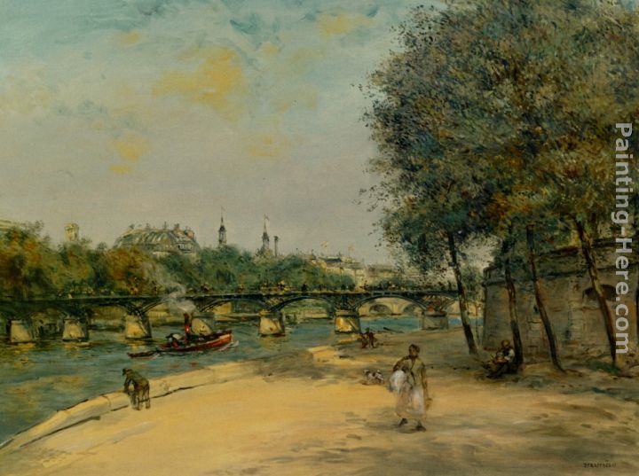 Institut de Framce et le Pont des Arts painting - Jean Francois Raffaelli Institut de Framce et le Pont des Arts art painting